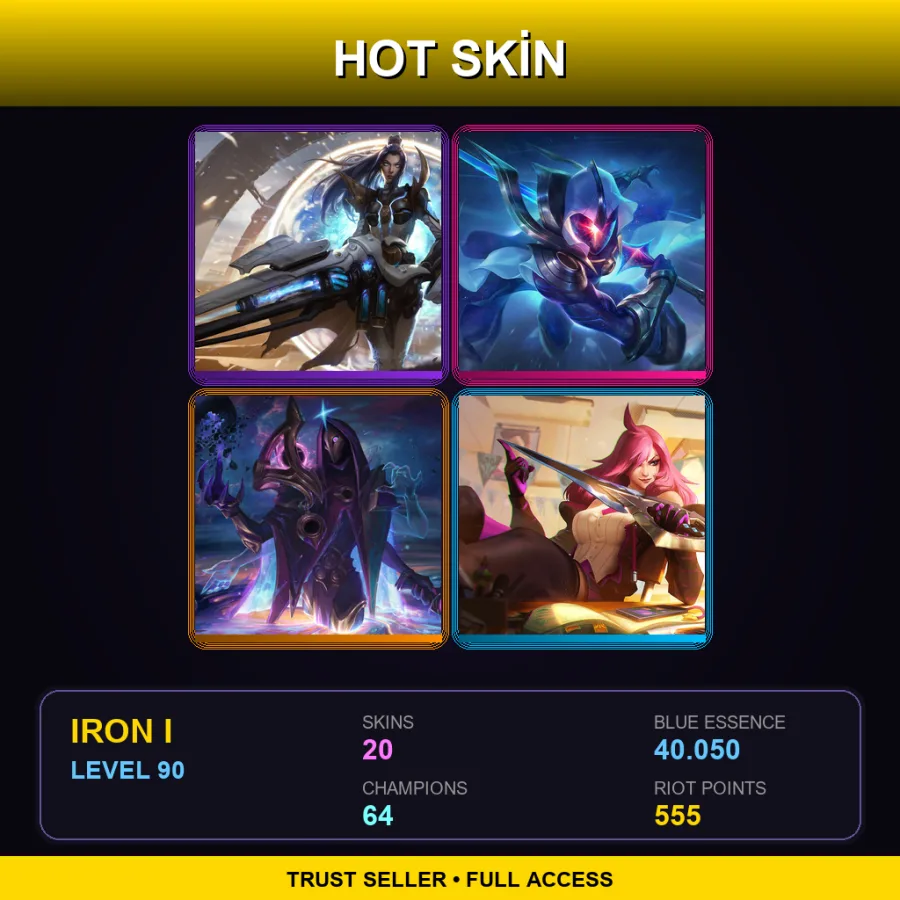 NA | Lv90 | Iron I | 20 Skin | 64 Champ