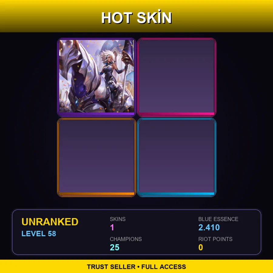 NA | Lv58 | Unranked | 1 Skin | 25 Champ