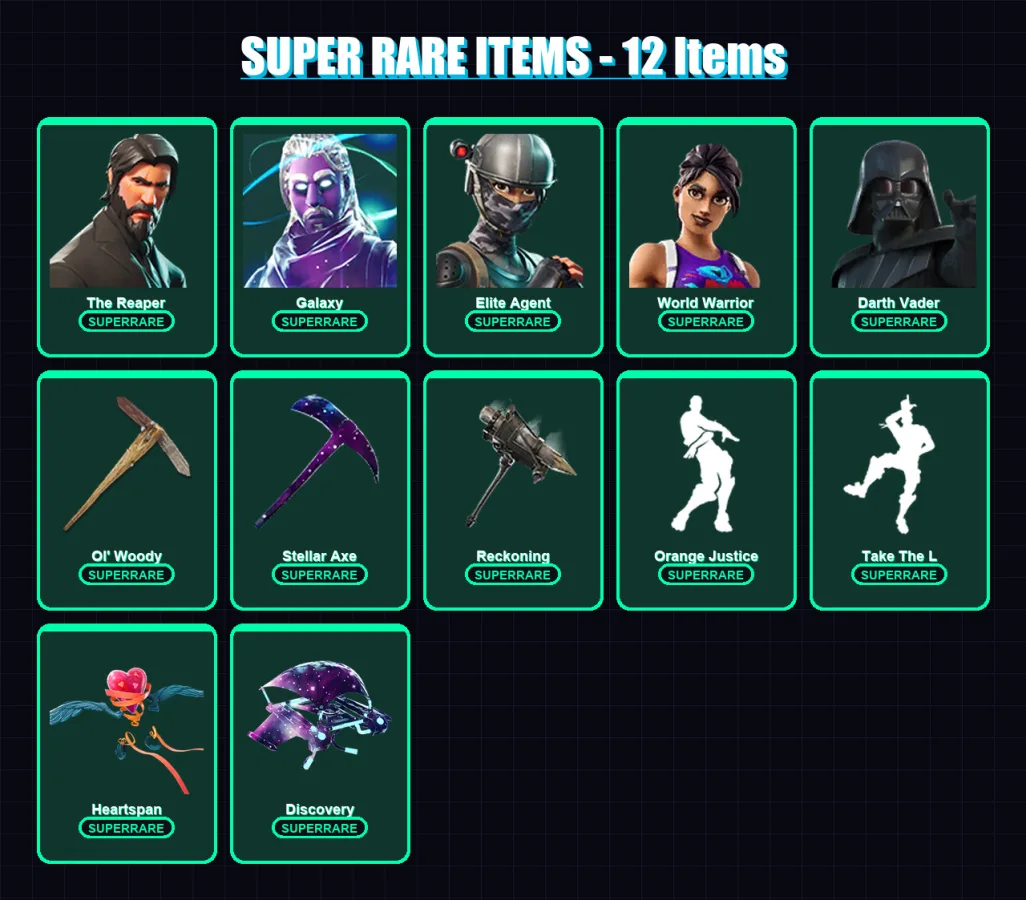 [PC/PSN] | The Reaper | Galaxy | Elite Agent | World Warrior | Darth Vader | 83 skin | 67 pickaxe | 64 emote | 70 glider | Lv954
