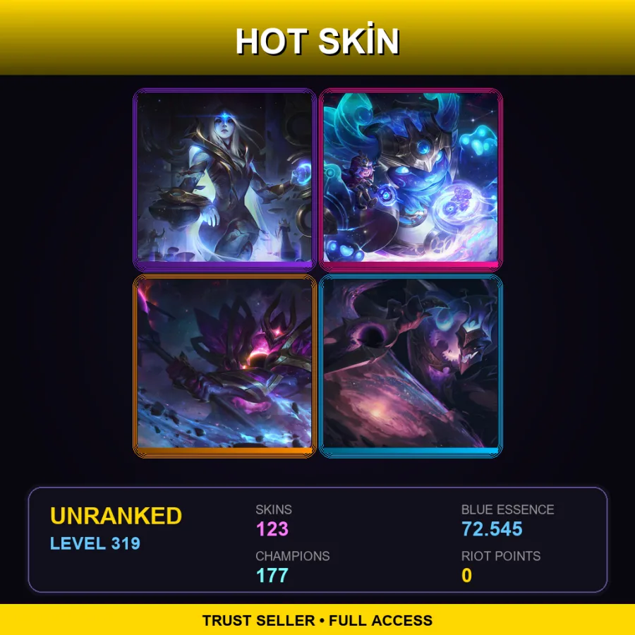 EUW | Lv319 | Unranked | 123 Skin | 177 Champ