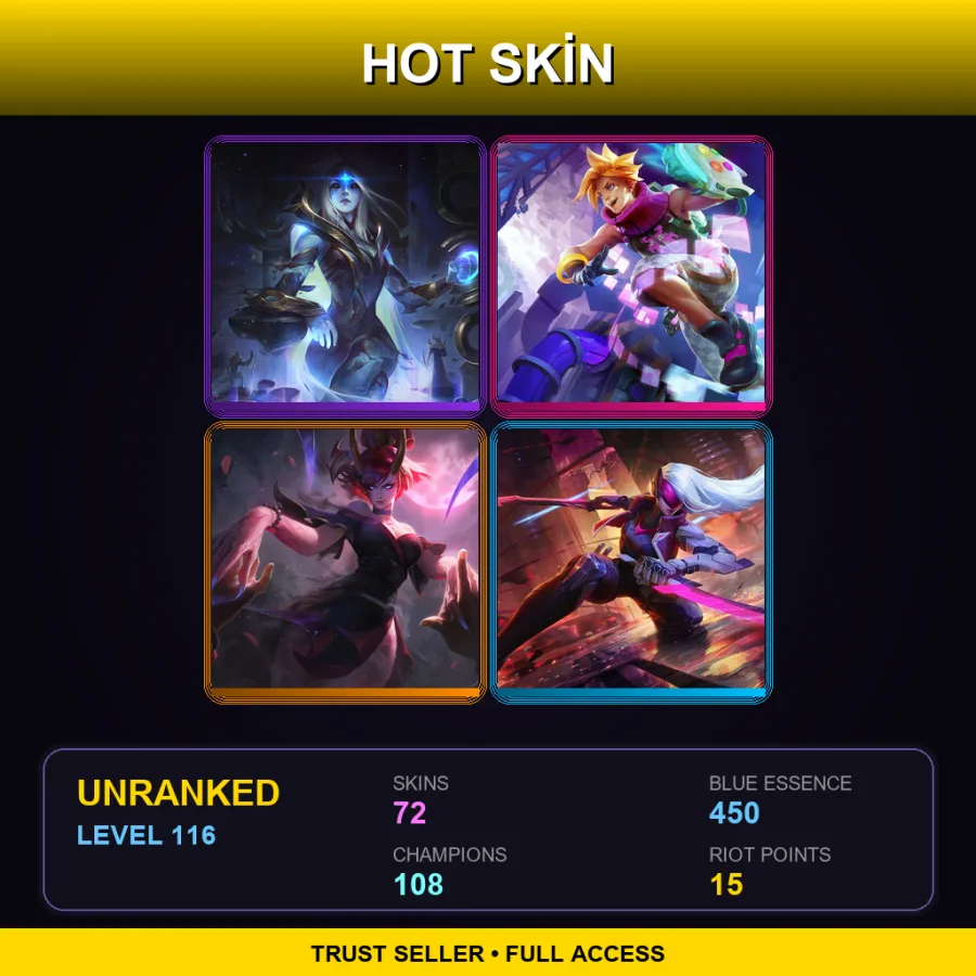 BR | Lv116 | Unranked | 72 Skin | 108 Champ