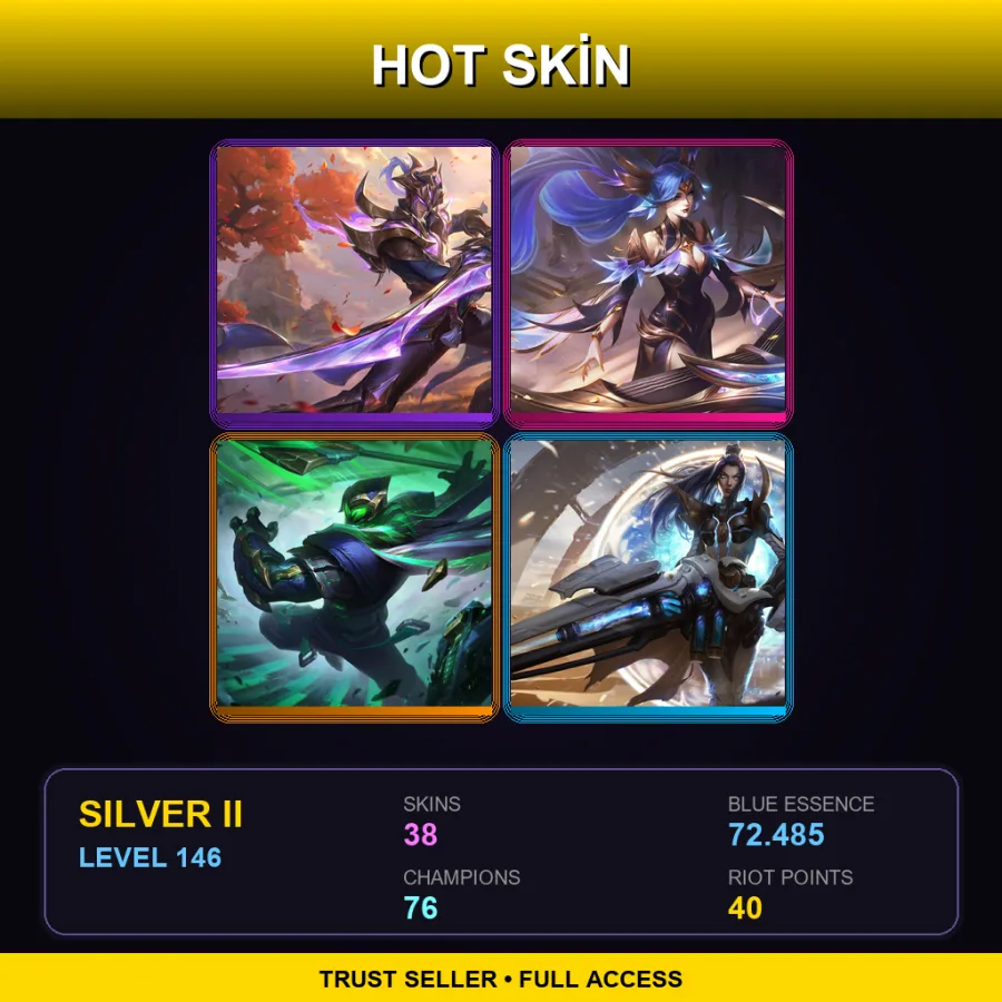 LAN | Lv146 | Silver II | 38 Skin | 76 Champ