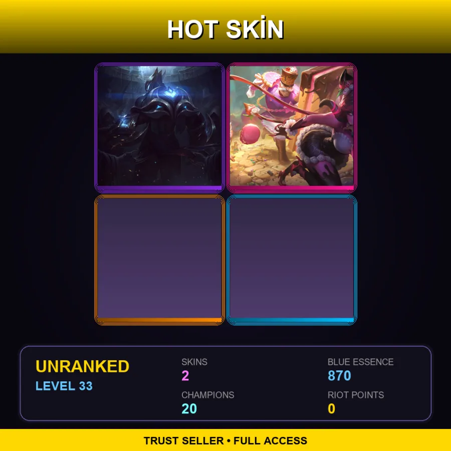 NA | Lv33 | Unranked | 2 Skin | 20 Champ