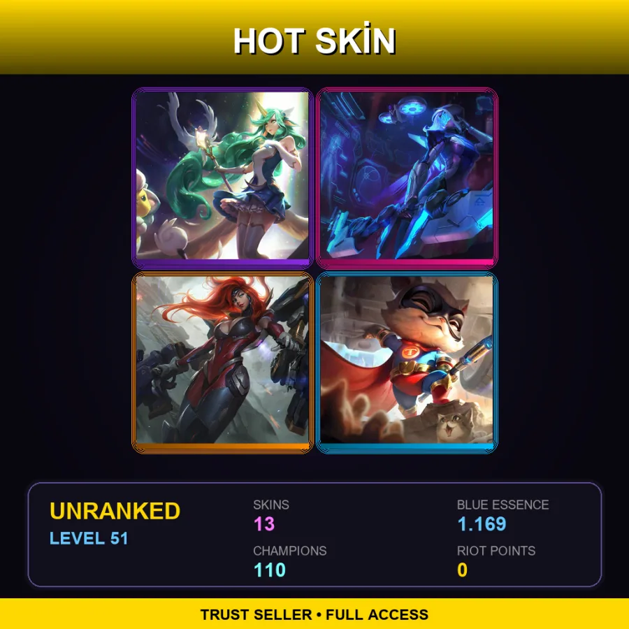 LAS | Lv51 | Unranked | 13 Skin | 110 Champ