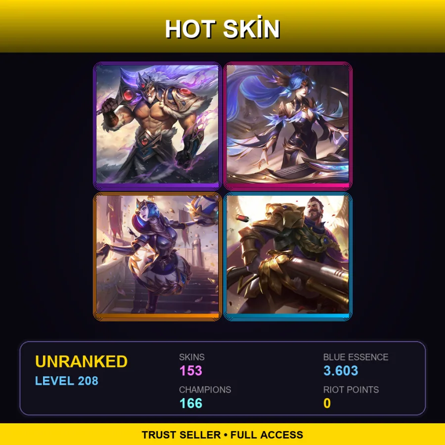 VN | Lv208 | Unranked | 153 Skin | 166 Champ — Skt T1 Kalista