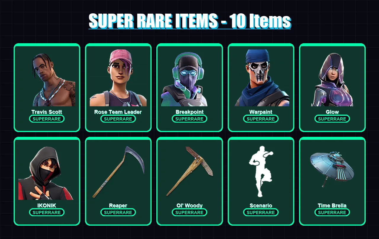 [PC/XBOX/PSN] | Travis Scott | Rose Team Leader | Breakpoint | Warpaint | Glow | 92 skin | 107 pickaxe | 89 emote | 96 glider | Lv1560