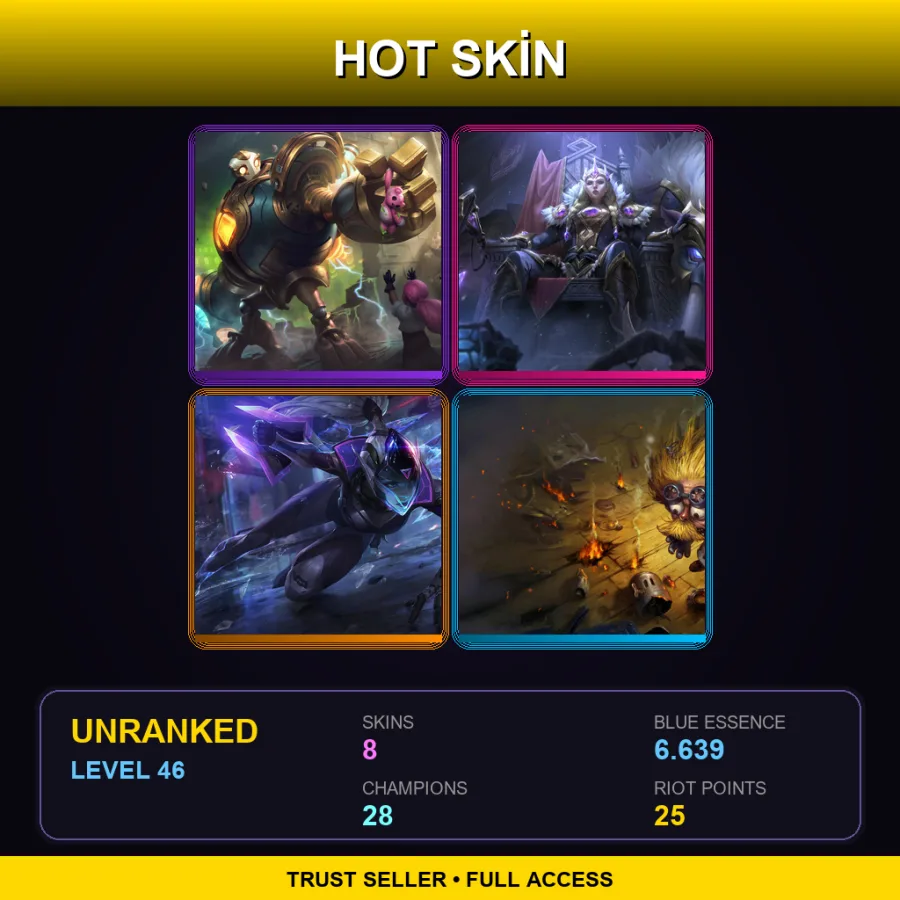 BR | Lv46 | Unranked | 8 Skin | 28 Champ
