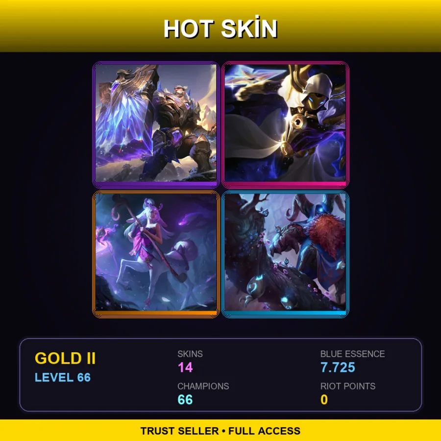 LAS | Lv66 | Gold II | 14 Skin | 66 Champ — LoL account