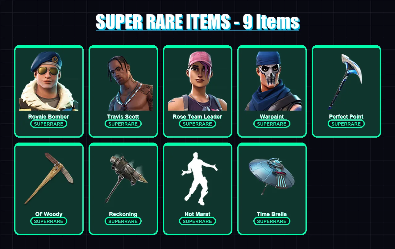 [PS4/PS5/XBOX/PC] | Royale Bomber | Travis Scott | Major Lazer | Rose Team Leader | Warpaint | 74 skin | 83 pickaxe | 56 emote | 71 glider | Lv971 — Fortnite account