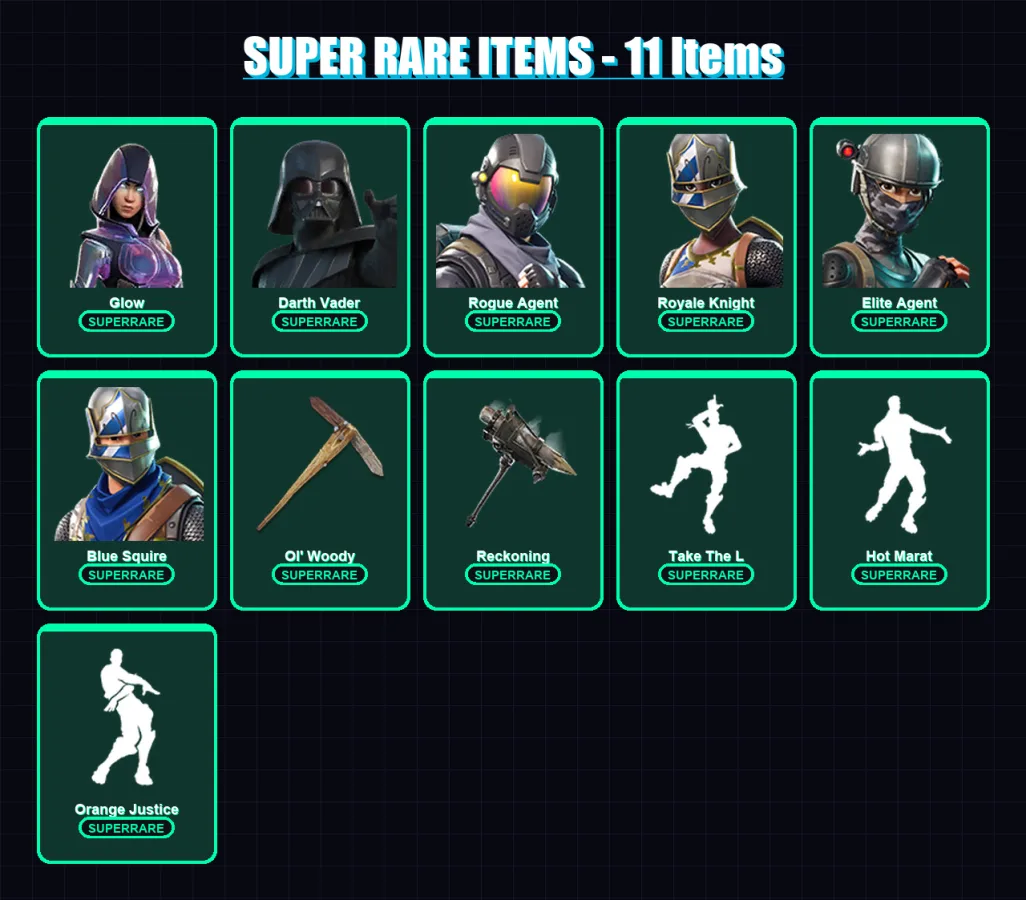 [PC/XBOX/PSN] | Glow | Darth Vader | Rogue Agent | Royale Knight | Elite Agent | 121 skin | 112 pickaxe | 123 emote | 110 glider | Lv1502