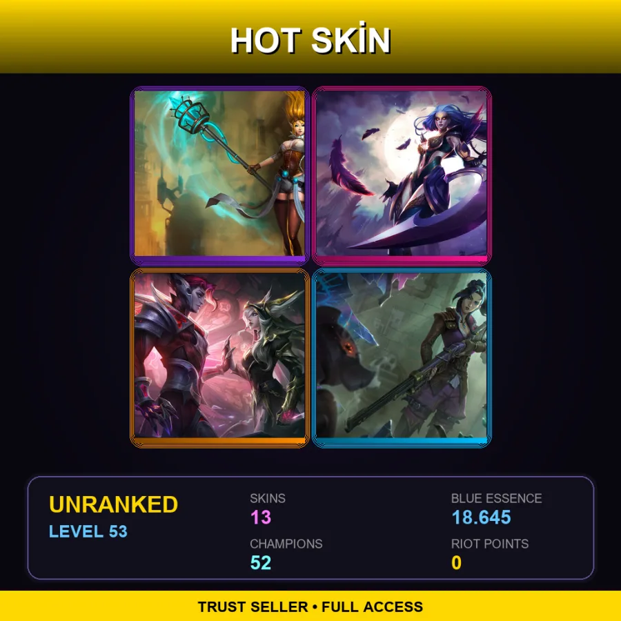 BR | Lv53 | Unranked | 13 Skin | 52 Champ