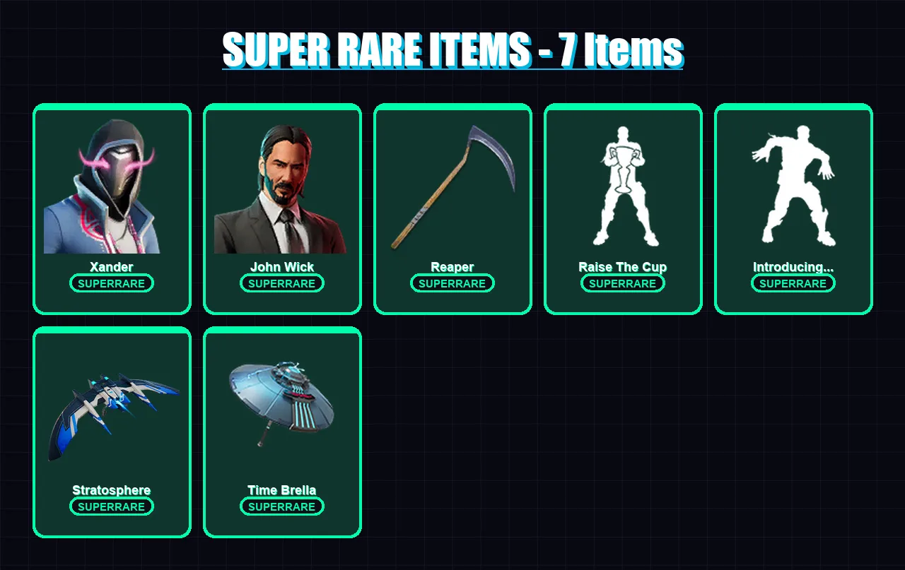 [PC/XBOX] | Xander | John Wick | Predator | The Cube Queen | Mandalorian | 163 skin | 226 pickaxe | 156 emote | 172 glider | Lv3296