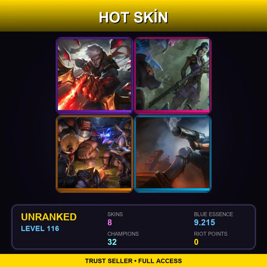 LAN | Lv116 | Unranked | 8 Skin | 32 Champ