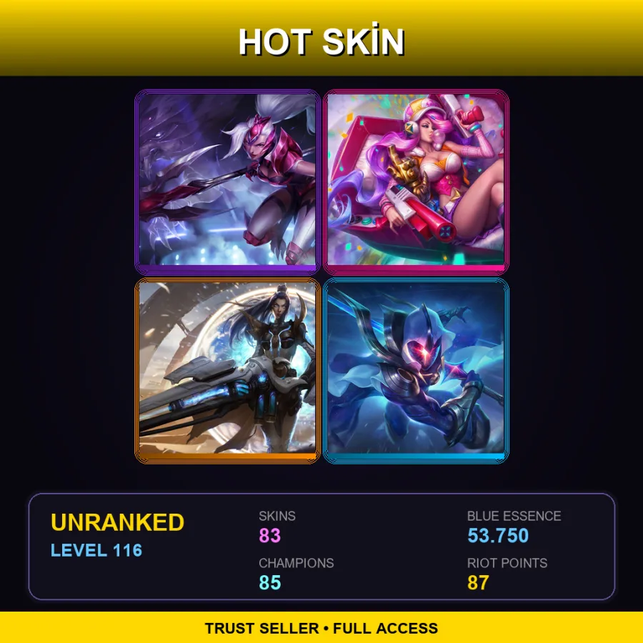 LAN | Lv116 | Unranked | 83 Skin | 85 Champ — Viscero Xin Zhao