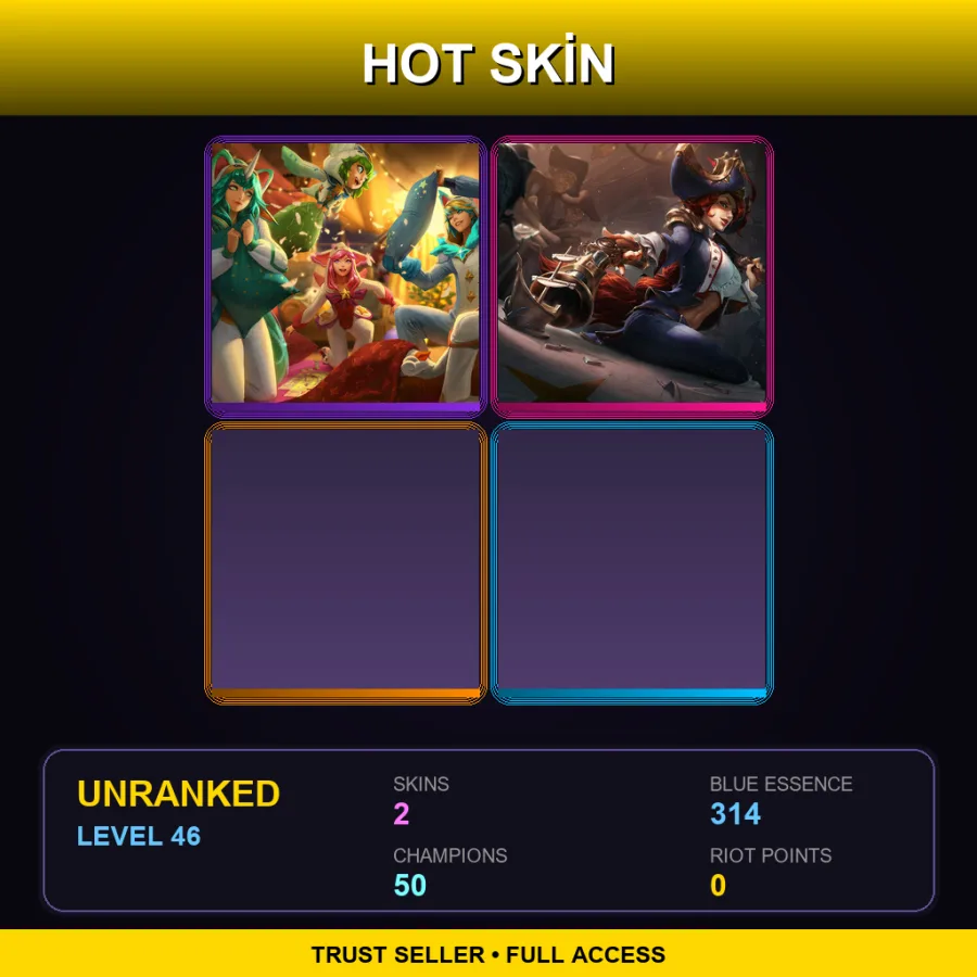 VN | Lv46 | Unranked | 2 Skin | 50 Champ