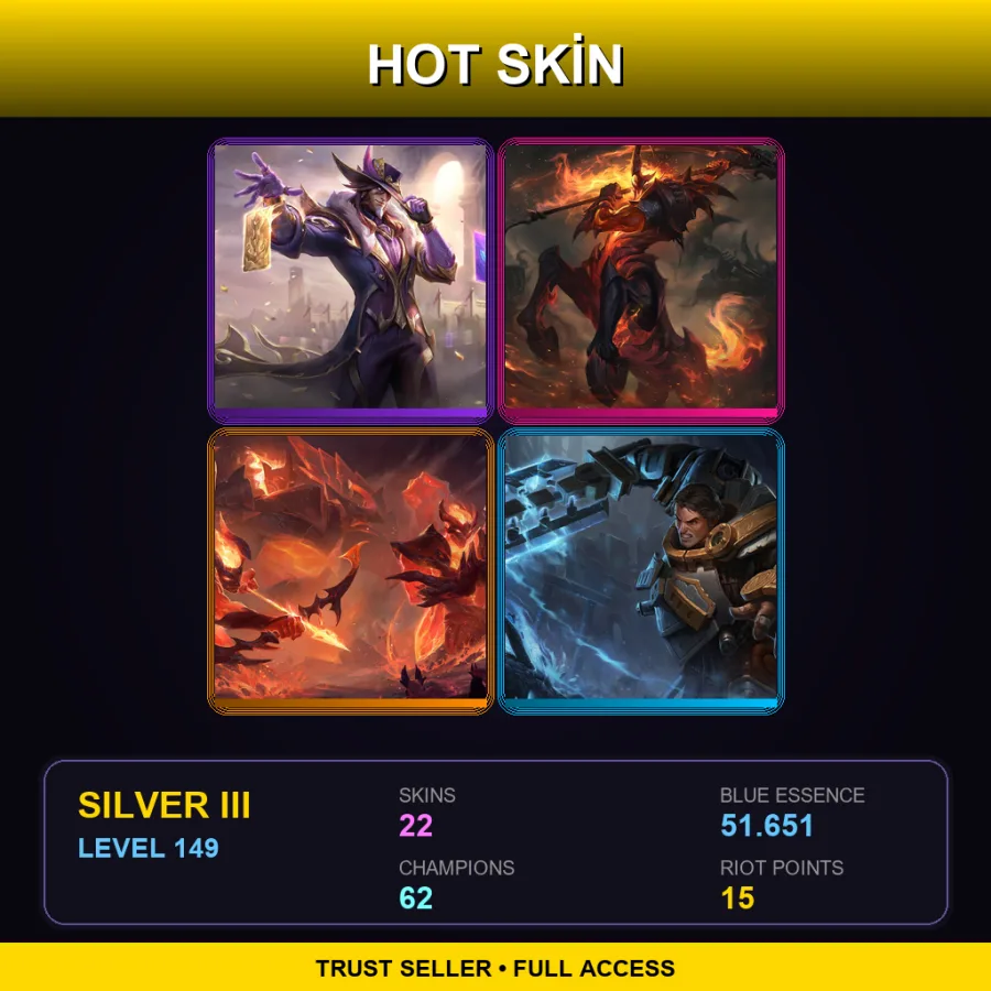 TR | Lv149 | Silver III | 22 Skin | 62 Champ