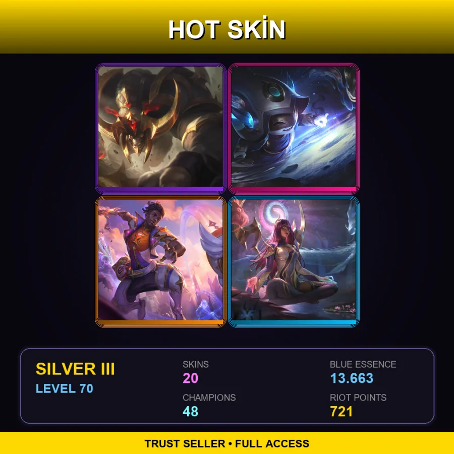 VN | Lv70 | Silver III | 20 Skin | 48 Champ
