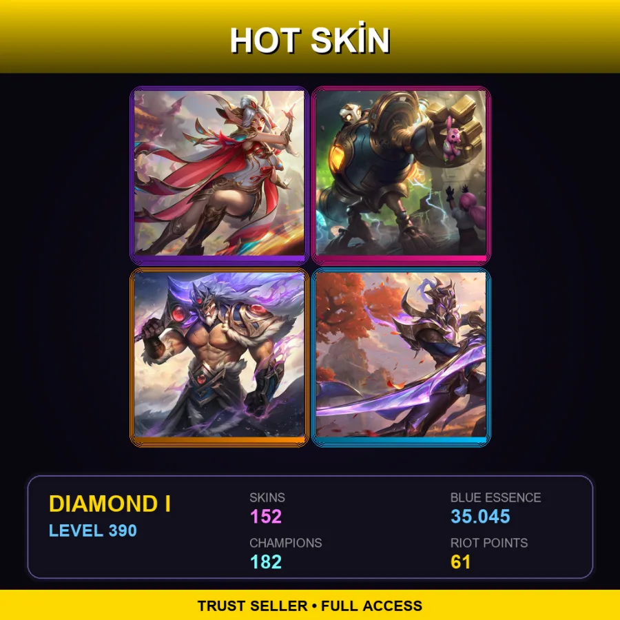 NA | Lv390 | Diamond I | 152 Skin | 182 Champ