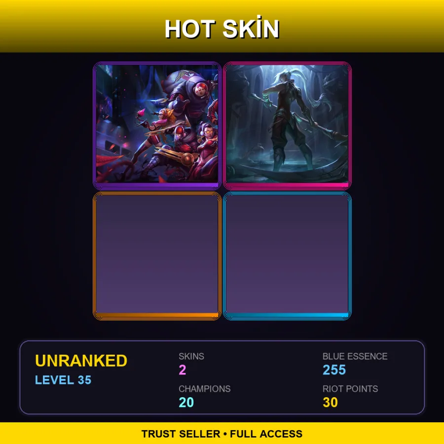 EUW | Lv35 | Unranked | 2 Skin | 20 Champ — LoL account