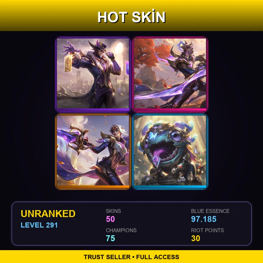LAN | Lv291 | Unranked | 50 Skin | 75 Champ — Arcane Survivor Jayce