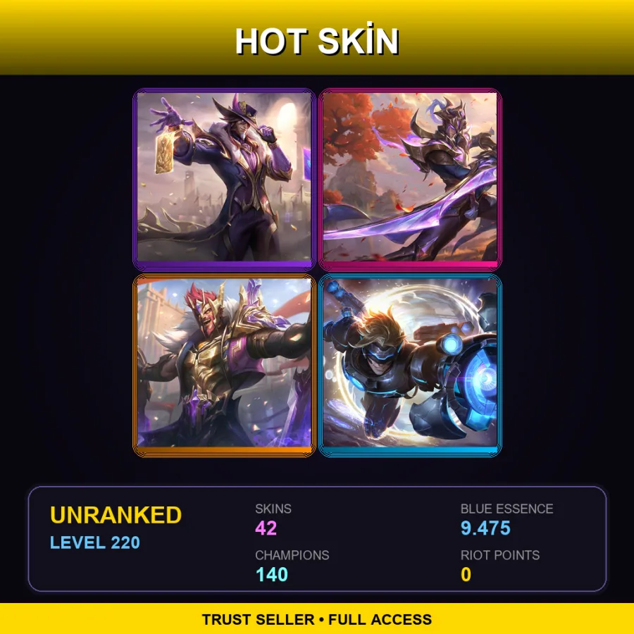OCE | Lv220 | Unranked | 42 Skin | 140 Champ