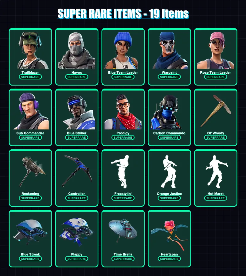 [PC/XBOX/PSN] | Trailblazer | Omega | Havoc | Blue Team Leader | Warpaint | 50 skin | 70 pickaxe | 60 emote | 72 glider | Lv723