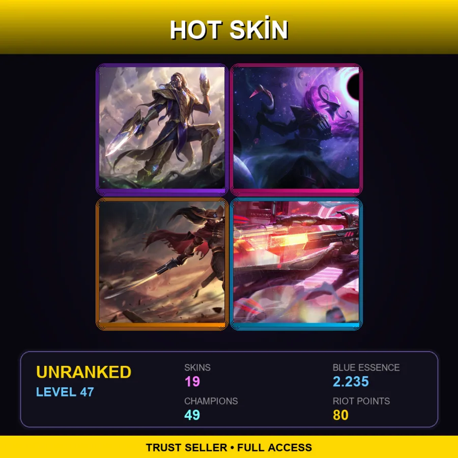 TR | Lv47 | Unranked | 19 Skin | 49 Champ — LoL account
