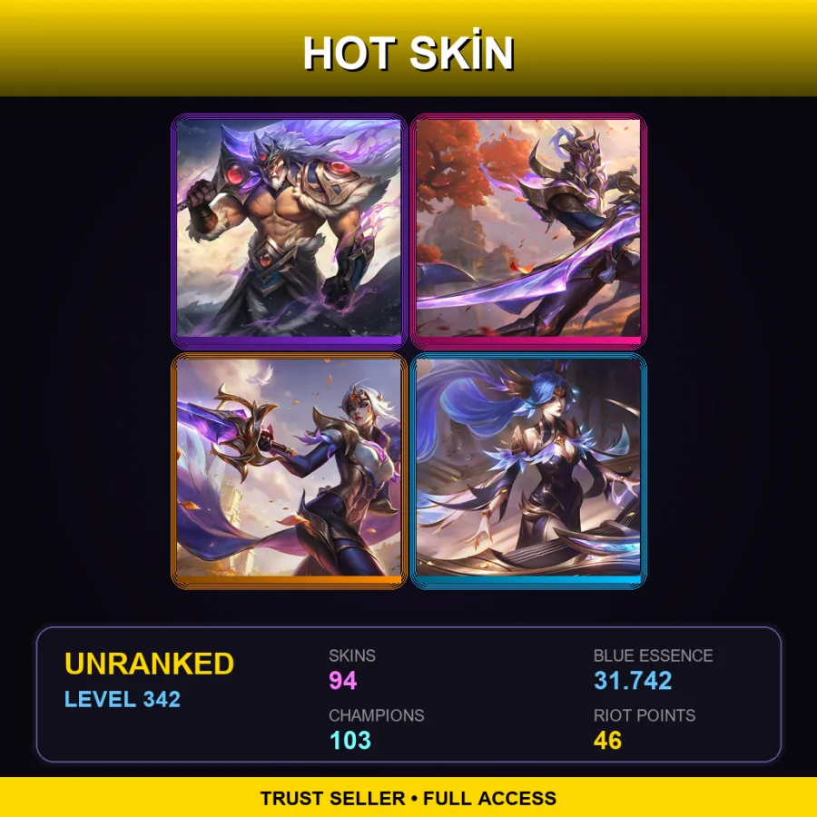 LAS | Lv342 | Unranked | 94 Skin | 103 Champ — Elderwood Xayah