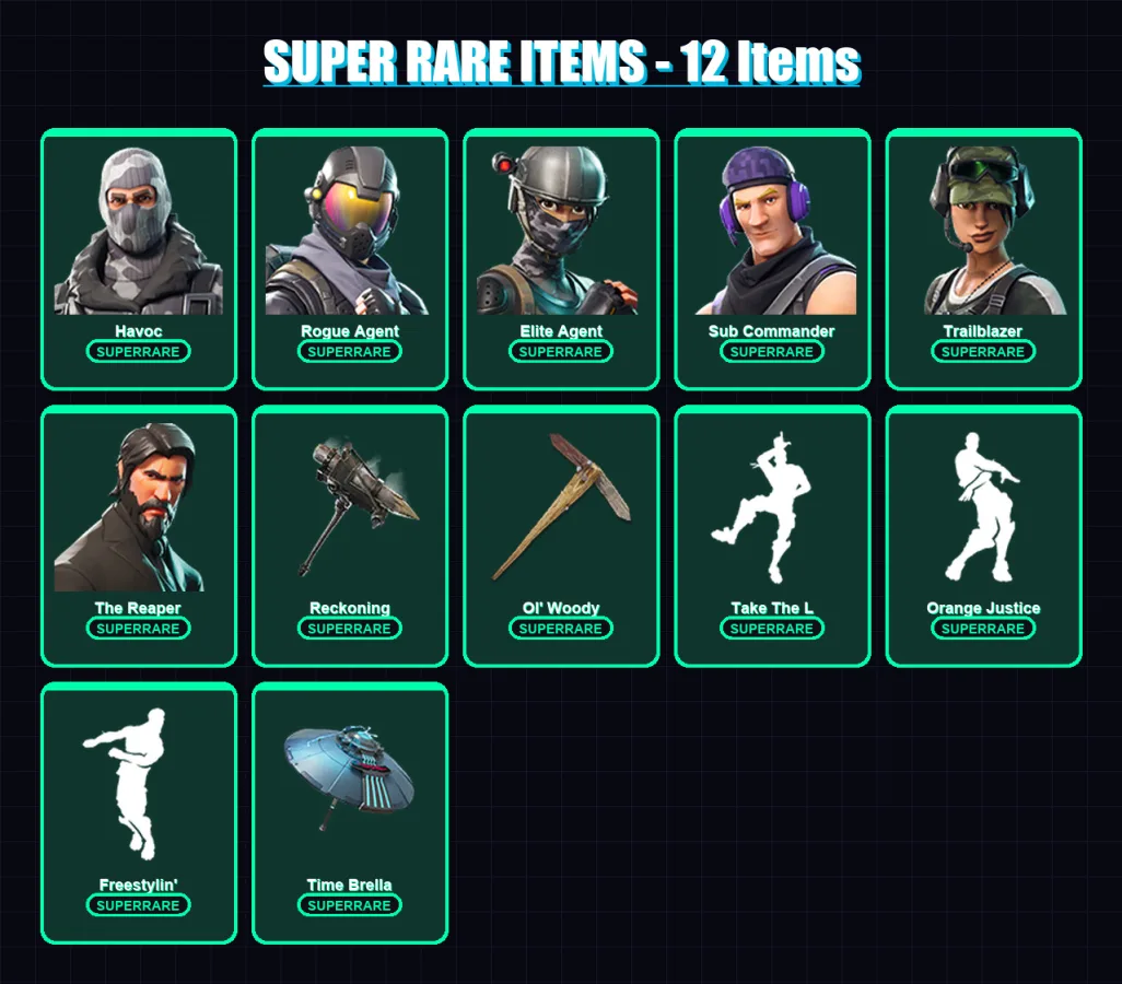 [PC/PSN] | Havoc | Rogue Agent | Elite Agent | Sub Commander | Trailblazer | 57 skin | 48 pickaxe | 48 emote | 45 glider | Lv741