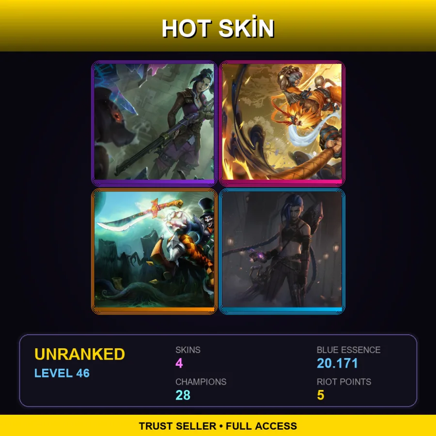 EUW | Lv46 | Unranked | 4 Skin | 28 Champ