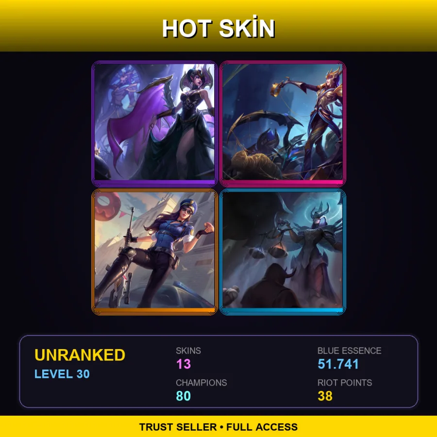 EUW | Lv30 | Unranked | 13 Skin | 80 Champ