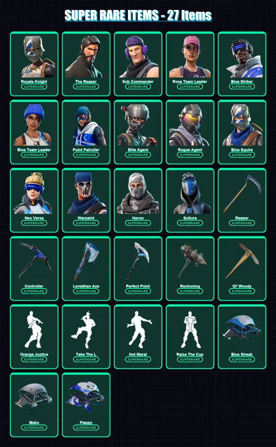 [PC/XBOX/PSN] | Royale Knight | The Reaper | Sub Commander | 199 skin | Lv2230 — Fortnite account