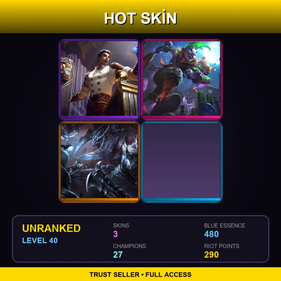 EUNE | Lv40 | Unranked | 3 Skin | 27 Champ