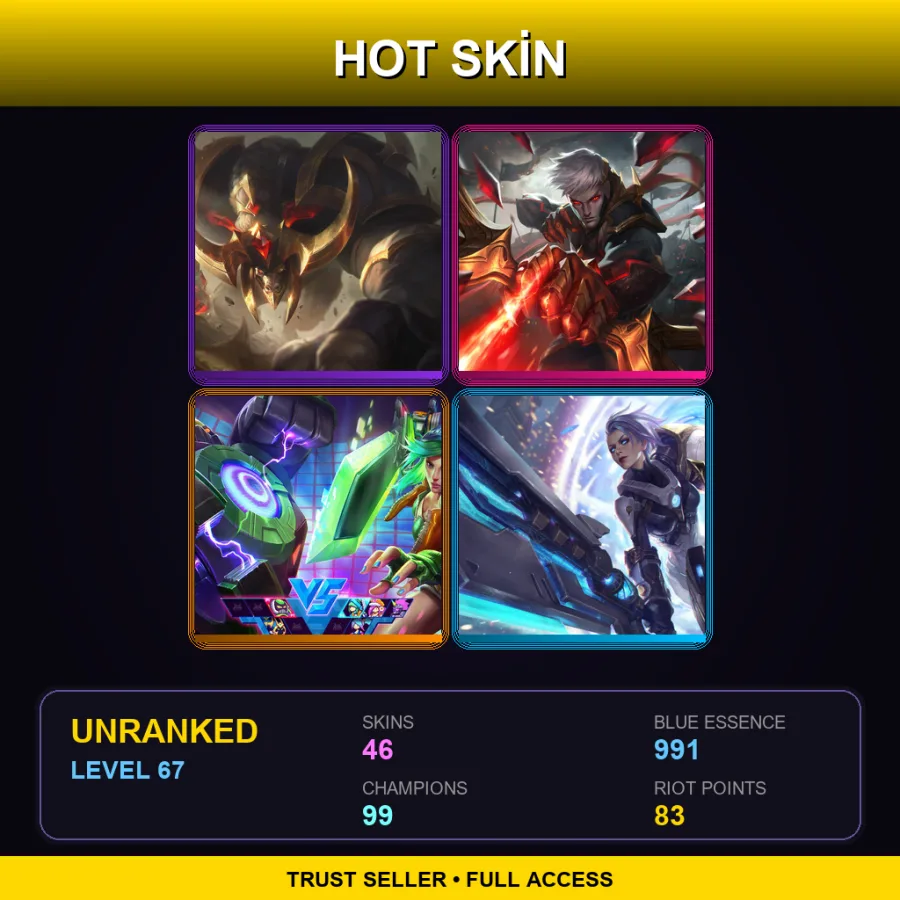 TR | Lv67 | Unranked | 46 Skin | 99 Champ — LoL account