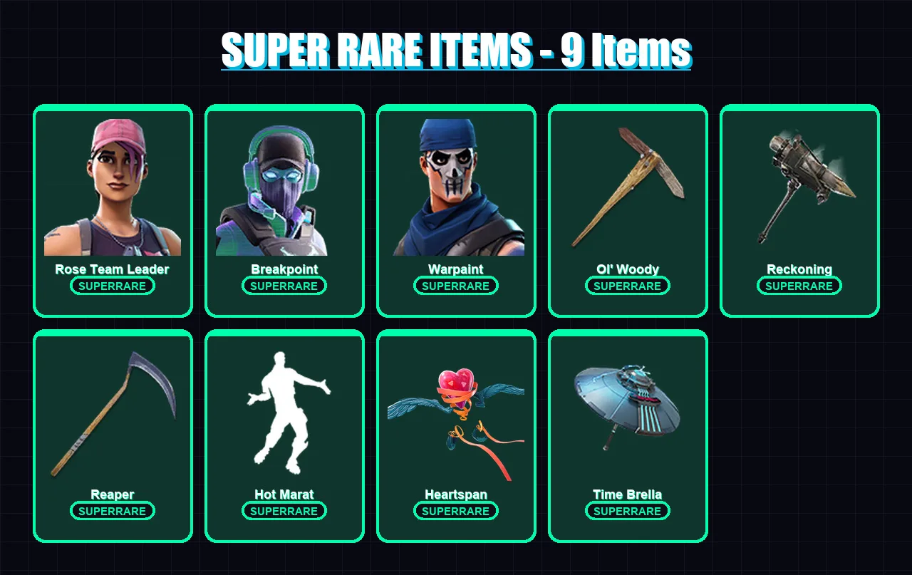[PC/XBOX/PSN] | Rose Team Leader | Breakpoint | Warpaint | Enforcer | Joltara | 225 skin | 187 pickaxe | 152 emote | 167 glider | Lv2063 — Fortnite account