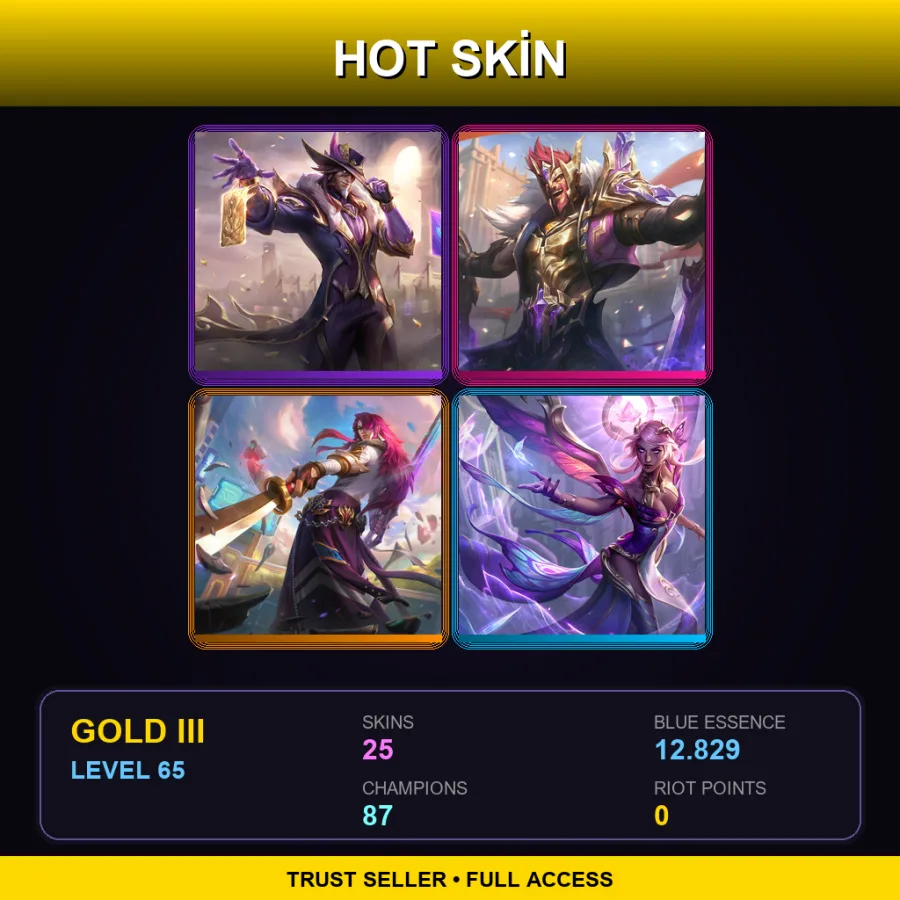 BR | Lv65 | Gold III | 25 Skin | 87 Champ