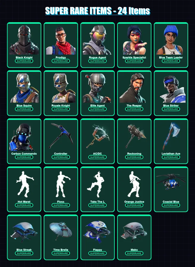 [PC/XBOX/PSN] | Black Knight | Prodigy | Rogue Agent | 184 skin | Lv2290 — Fortnite account