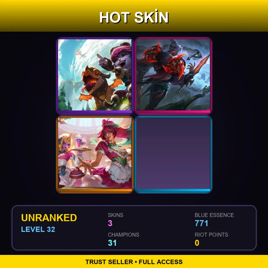 VN | Lv32 | Unranked | 3 Skin | 31 Champ