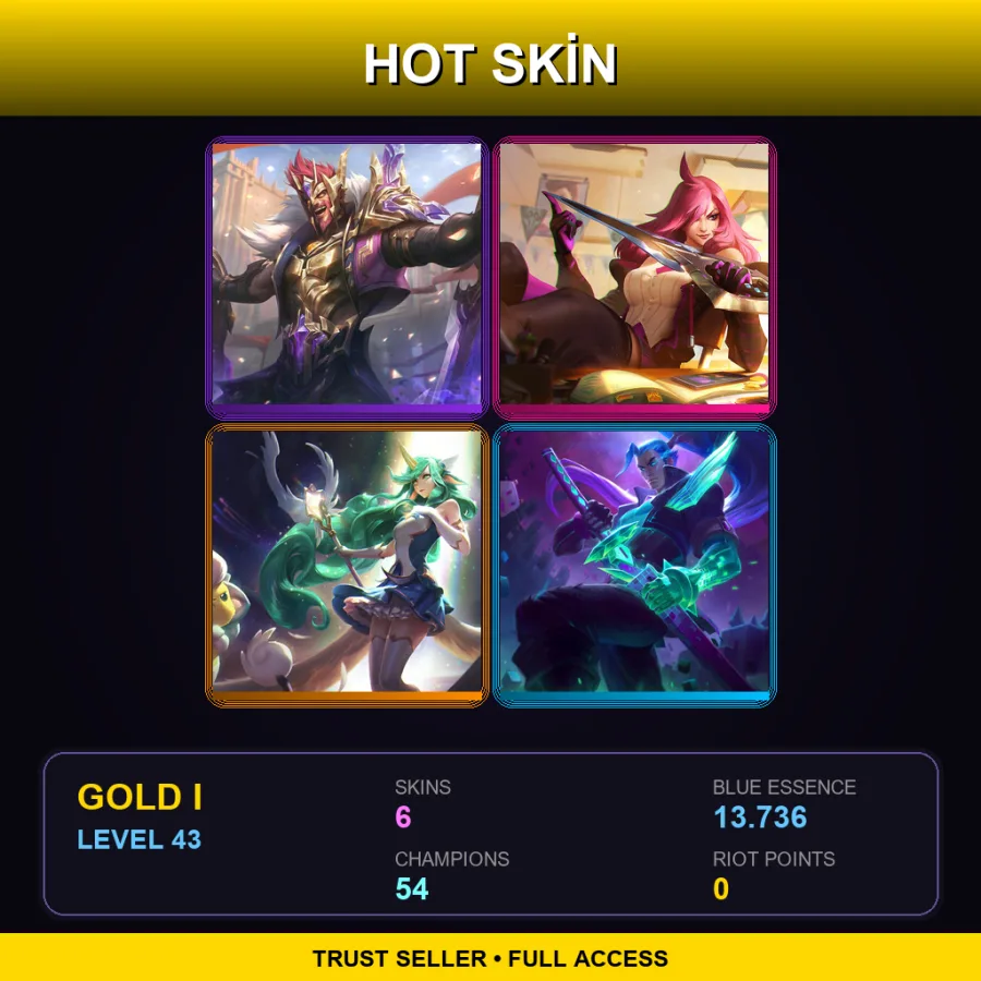 NA | Lv43 | Gold I | 6 Skin | 54 Champ