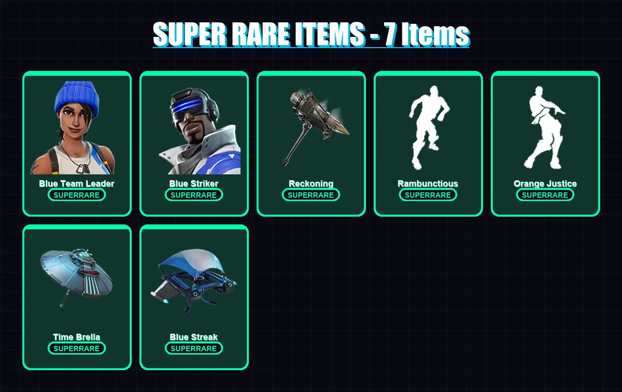[PS4/PS5/XBOX/PC] | Blue Team Leader | Blue Striker | Ragnarok | Omega | Battle Hound | 68 skin | 38 pickaxe | 57 emote | 51 glider | Lv581
