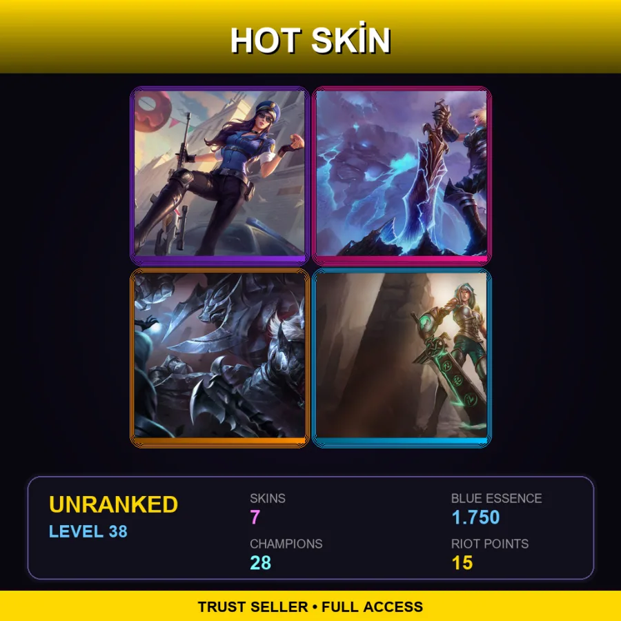 EUW | Lv38 | Unranked | 7 Skin | 28 Champ