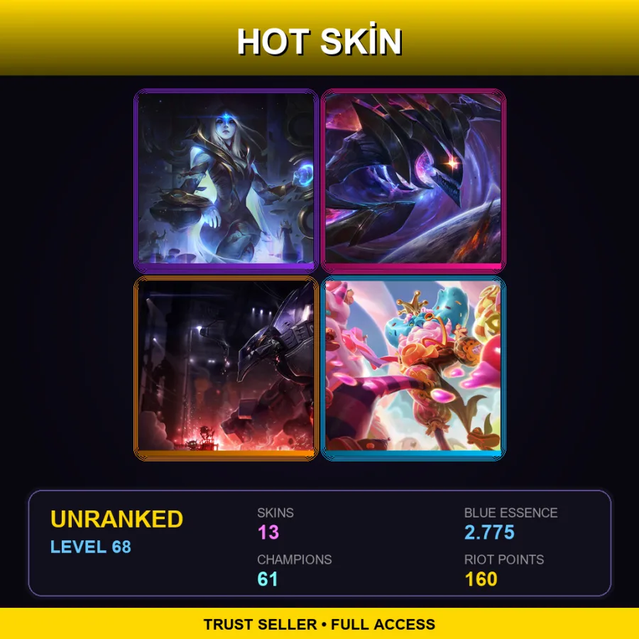EUNE | Lv68 | Unranked | 13 Skin | 61 Champ — Psyops Sona