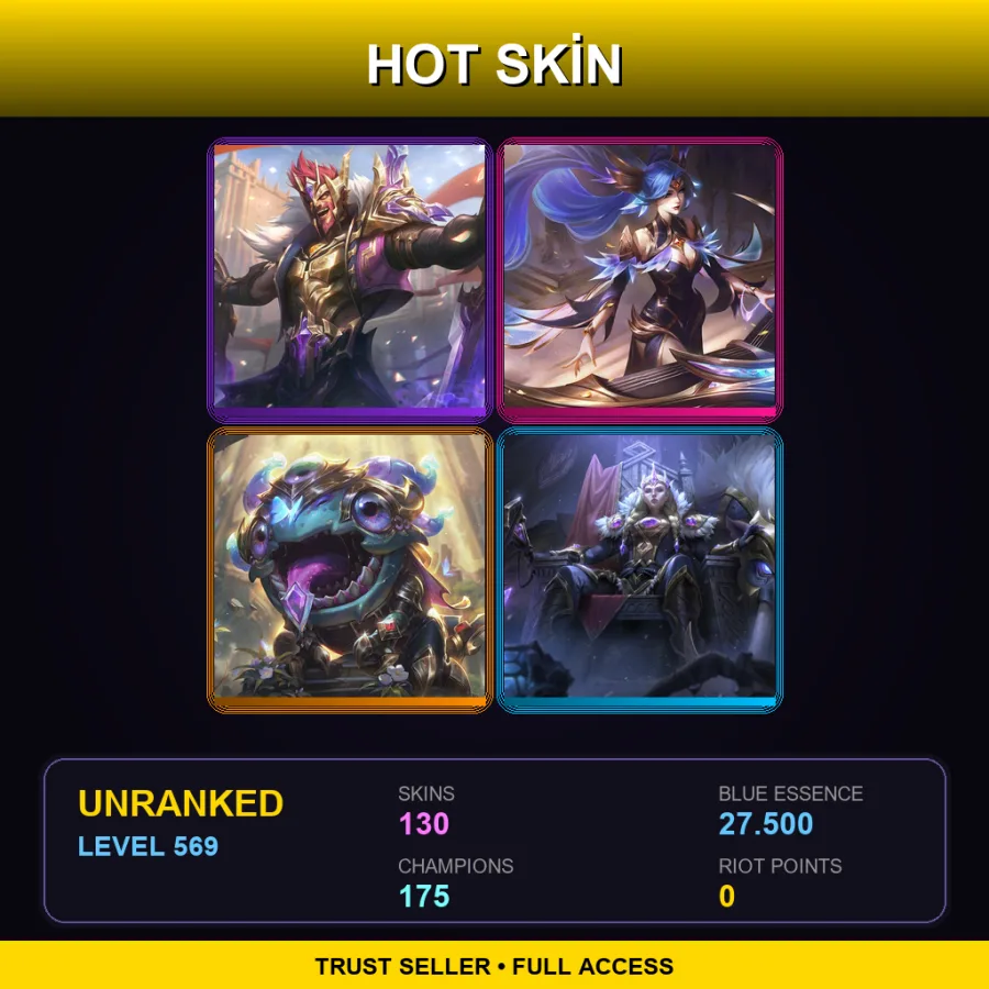 LAS | Lv569 | Unranked | 130 Skin | 175 Champ
