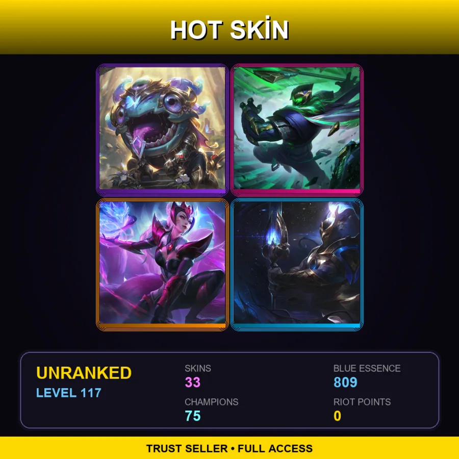 ME | Lv117 | Unranked | 33 Skin | 75 Champ
