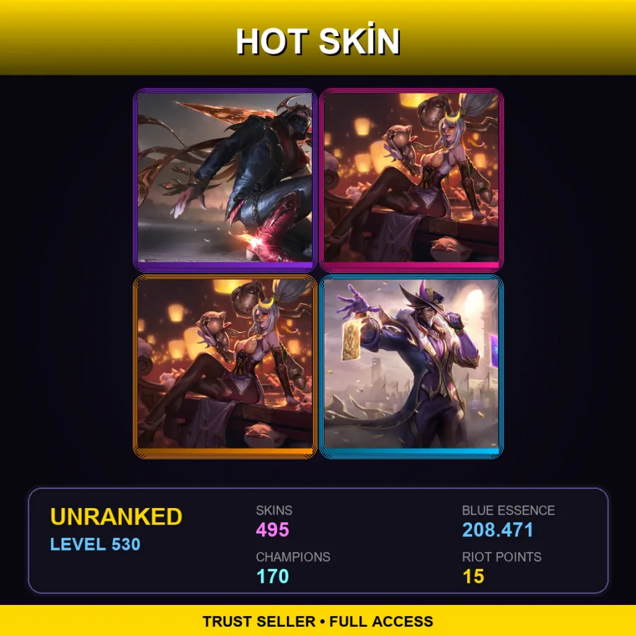 EUNE | Lv530 | Unranked | 495 Skin | 170 Champ — Augmented Singed
