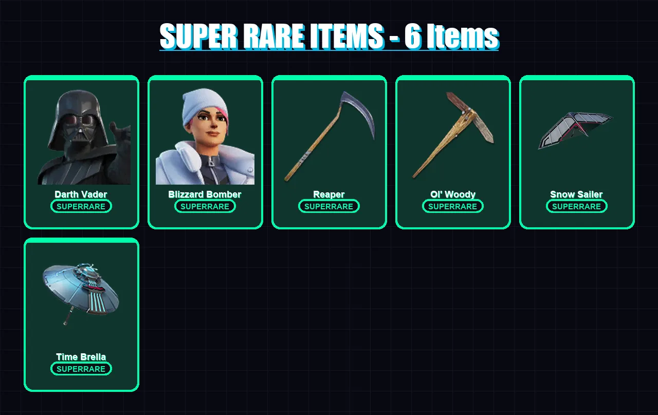 [PS4/PS5/XBOX/PC] | Darth Vader | Blizzard Bomber | Valeria | Zeus | Optimus Prime | 260 skin | 305 pickaxe | 239 emote | 182 glider | Lv3997