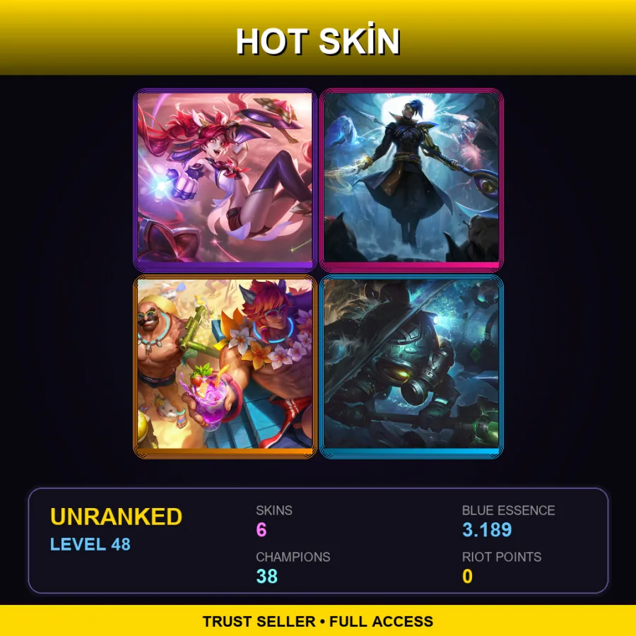 ME | Lv48 | Unranked | 6 Skin | 38 Champ