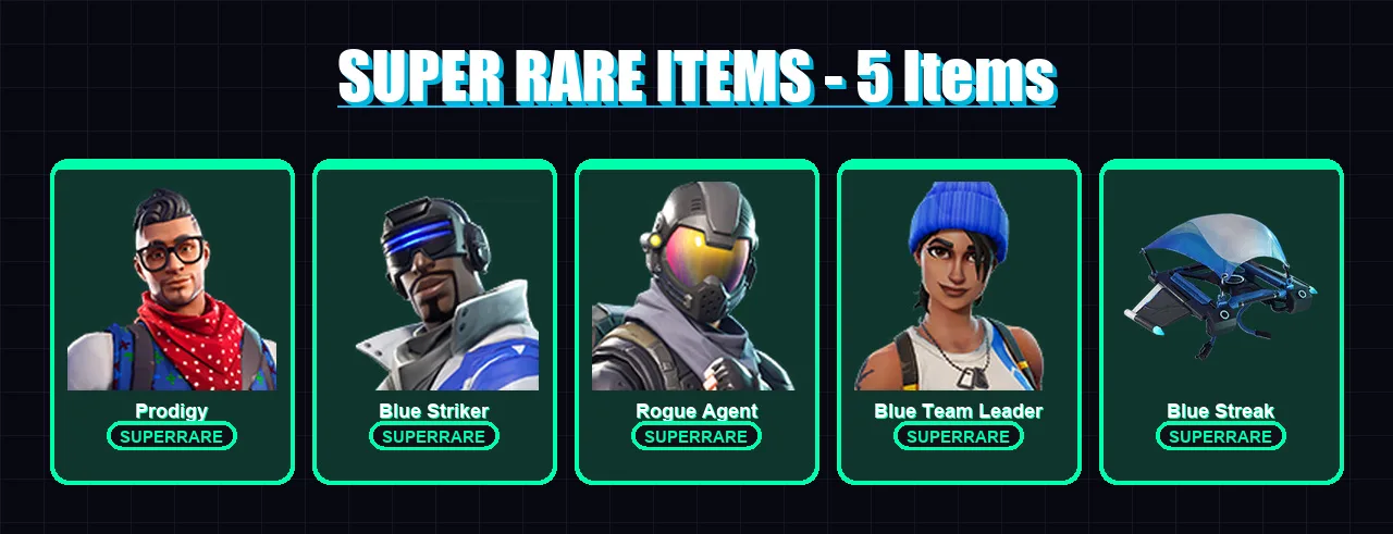 [PS4/PS5/XBOX/PC] | Prodigy | Blue Striker | Rogue Agent | Blue Team Leader | Lynx | 12 skin | 26 pickaxe | 28 emote | 22 glider | Lv480