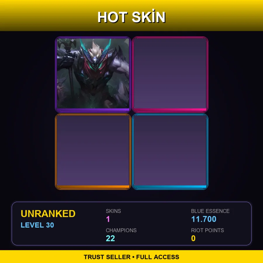NA | Lv30 | Unranked | 1 Skin | 22 Champ