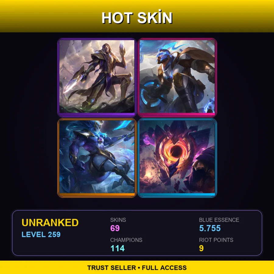 VN | Lv259 | Unranked | 69 Skin | 114 Champ